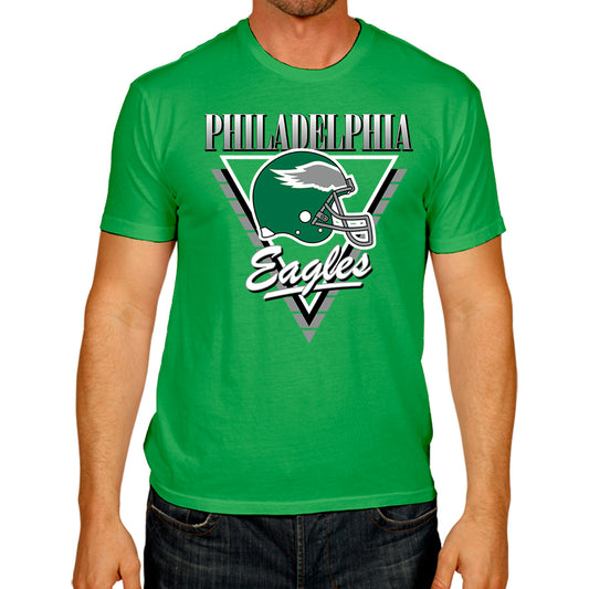 Philadelphia Eagles NFL Adult Retro Triangle Unisex T-Shirt - Kelly Green