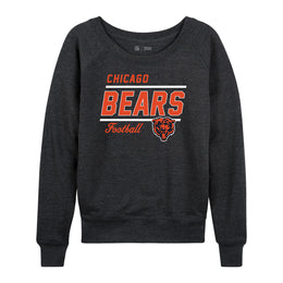 Chicago Bears NFL Womens Gameday French Terry Slouchy Top- Raglan Sleeves - Heather Charcoal