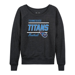 Tennessee Titans NFL Womens Gameday French Terry Slouchy Top- Raglan Sleeves - Heather Charcoal
