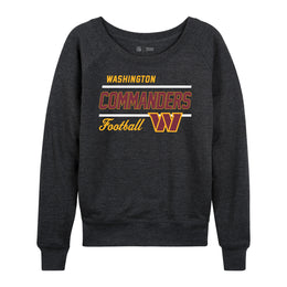 Washington Commanders NFL Womens Gameday French Terry Slouchy Top- Raglan Sleeves - Heather Charcoal
