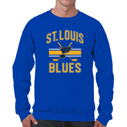 St. Louis Blues Adult NHL Faceoff Hockey Fleece Crewneck Sweatshirt - Royal