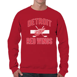 Detroit Red Wings Adult NHL Faceoff Hockey Fleece Crewneck Sweatshirt - Red