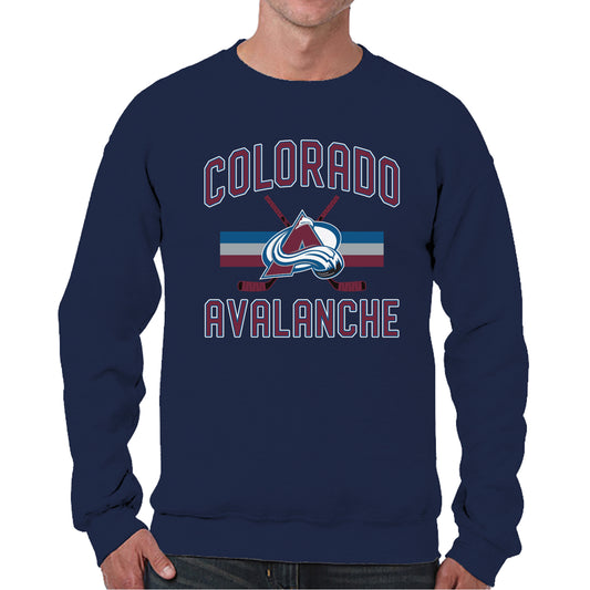 Colorado Avalanche Adult NHL Faceoff Hockey Fleece Crewneck Sweatshirt - Navy
