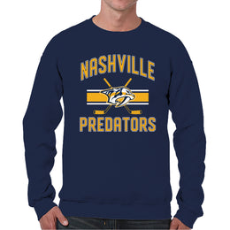 Nashville Predators Adult NHL Faceoff Hockey Fleece Crewneck Sweatshirt - Navy