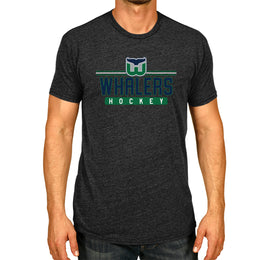 Hartford Whalers Adult NHL Heather Charcoal True Fan Hockey T-Shirt - Charcoal