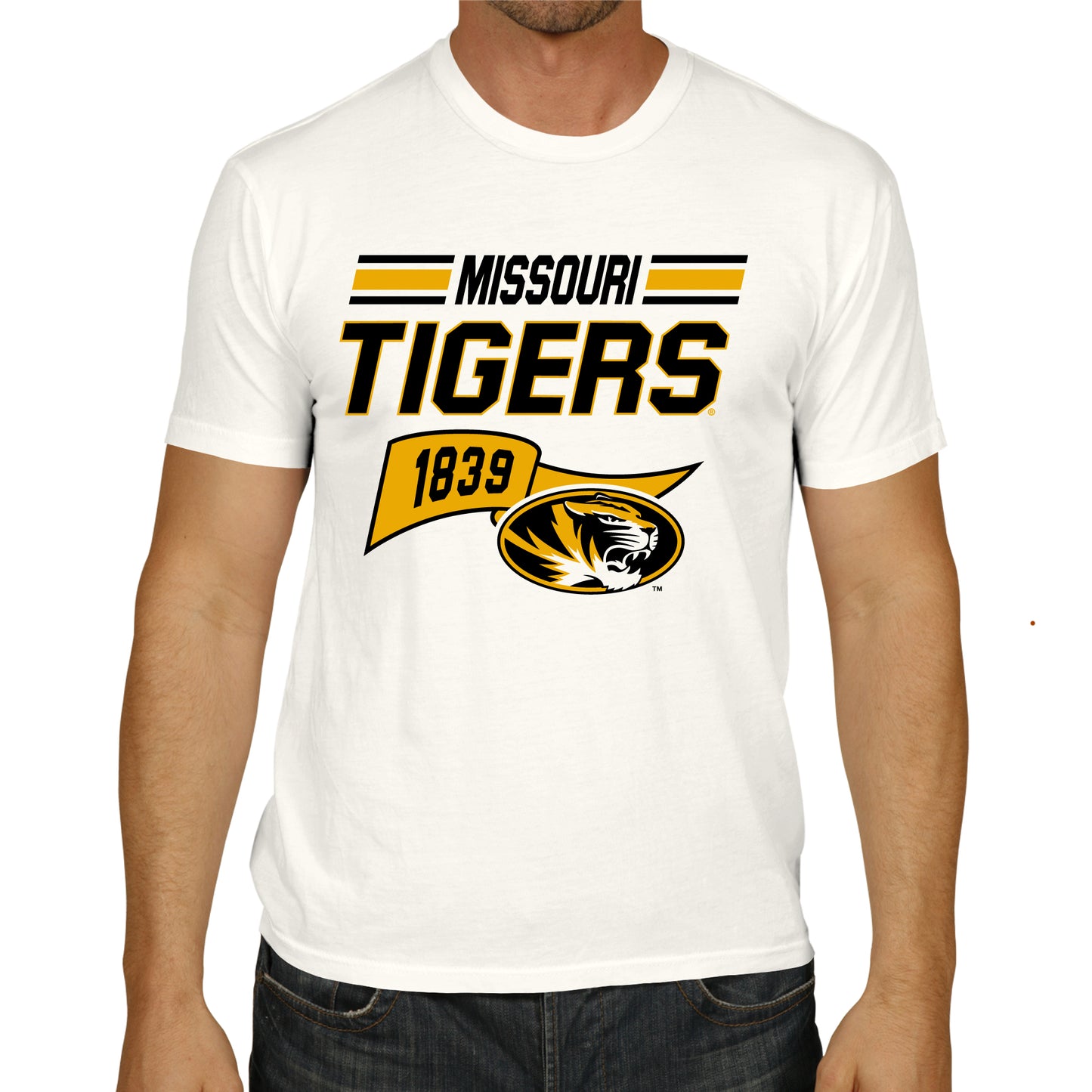 Missouri Tigers  Varsity Club Pennant Shirt - Off White