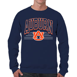 Auburn Tigers NCAA Adult Unisex Overtime Classics Crewneck Fleece Sweatshirt - Navy