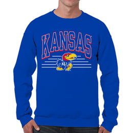 Kansas Jayhawks NCAA Adult Unisex Overtime Classics Crewneck Fleece Sweatshirt - Royal