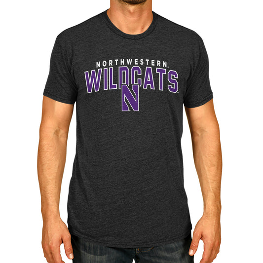 Northwestern Wildcats NCAA Adult Unisex Starting Fresh T-Shirt - Black Heather