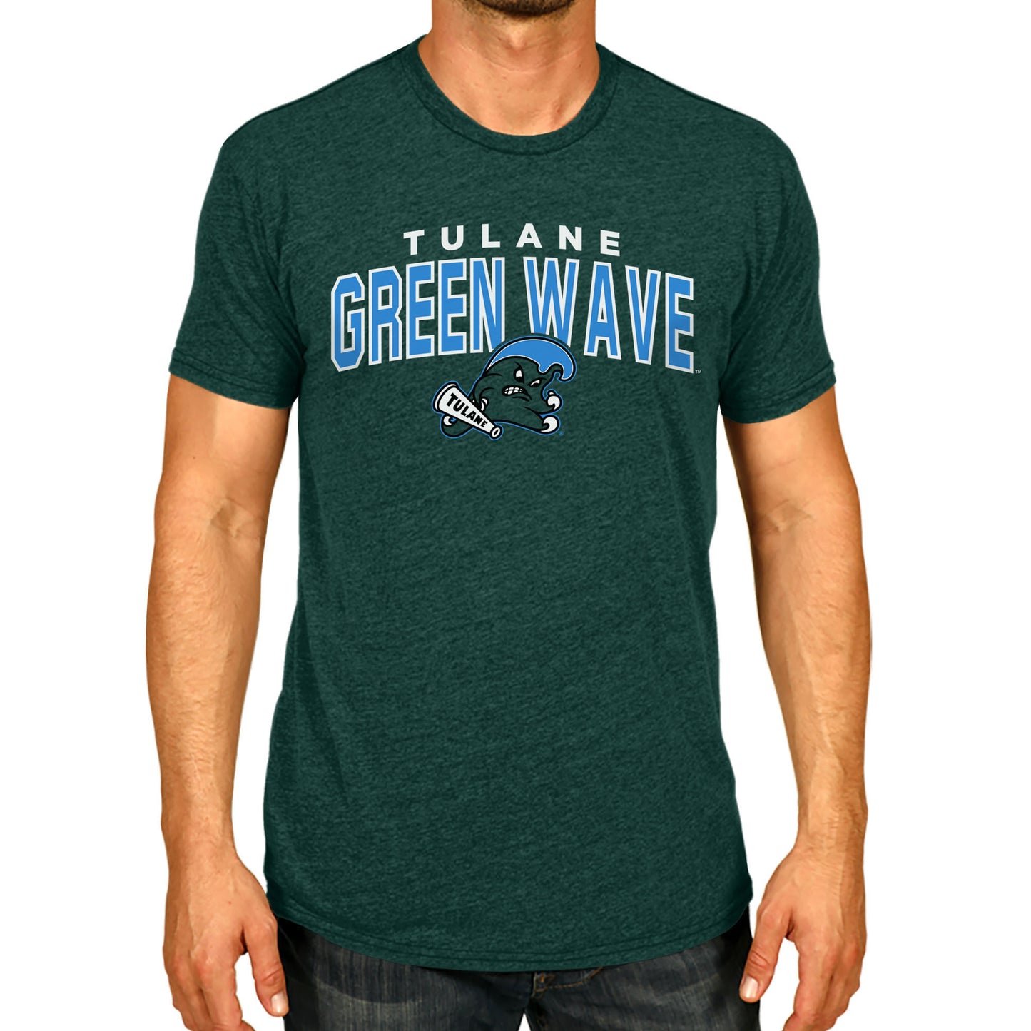 Tulane Green Wave NCAA Adult Unisex Starting Fresh T-Shirt - Forest Green Heather