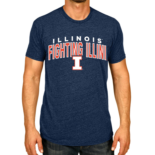 Illinois Fighting Illini NCAA Adult Unisex Starting Fresh T-Shirt - Navy Heather