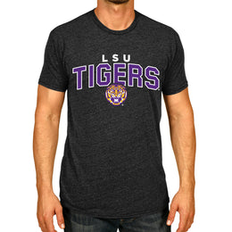 LSU Tigers NCAA Adult Unisex Starting Fresh T-Shirt - Black Heather
