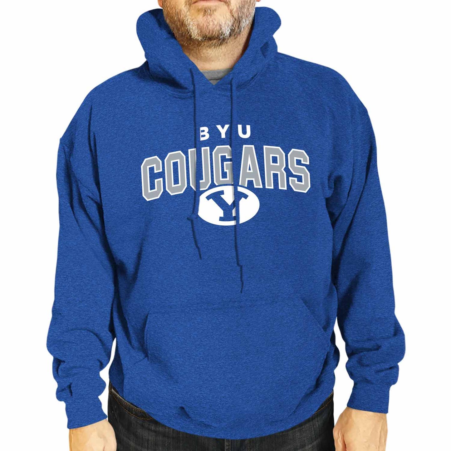 BYU Cougars  Hoodie Heathered Fleece Sweatshirt - Royal Heather