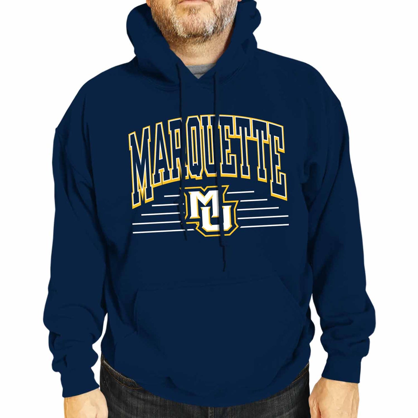 Marquette Golden Eagles NCAA Adult Unisex Overtime Classics Hooded Fleece Sweatshirt - Navy