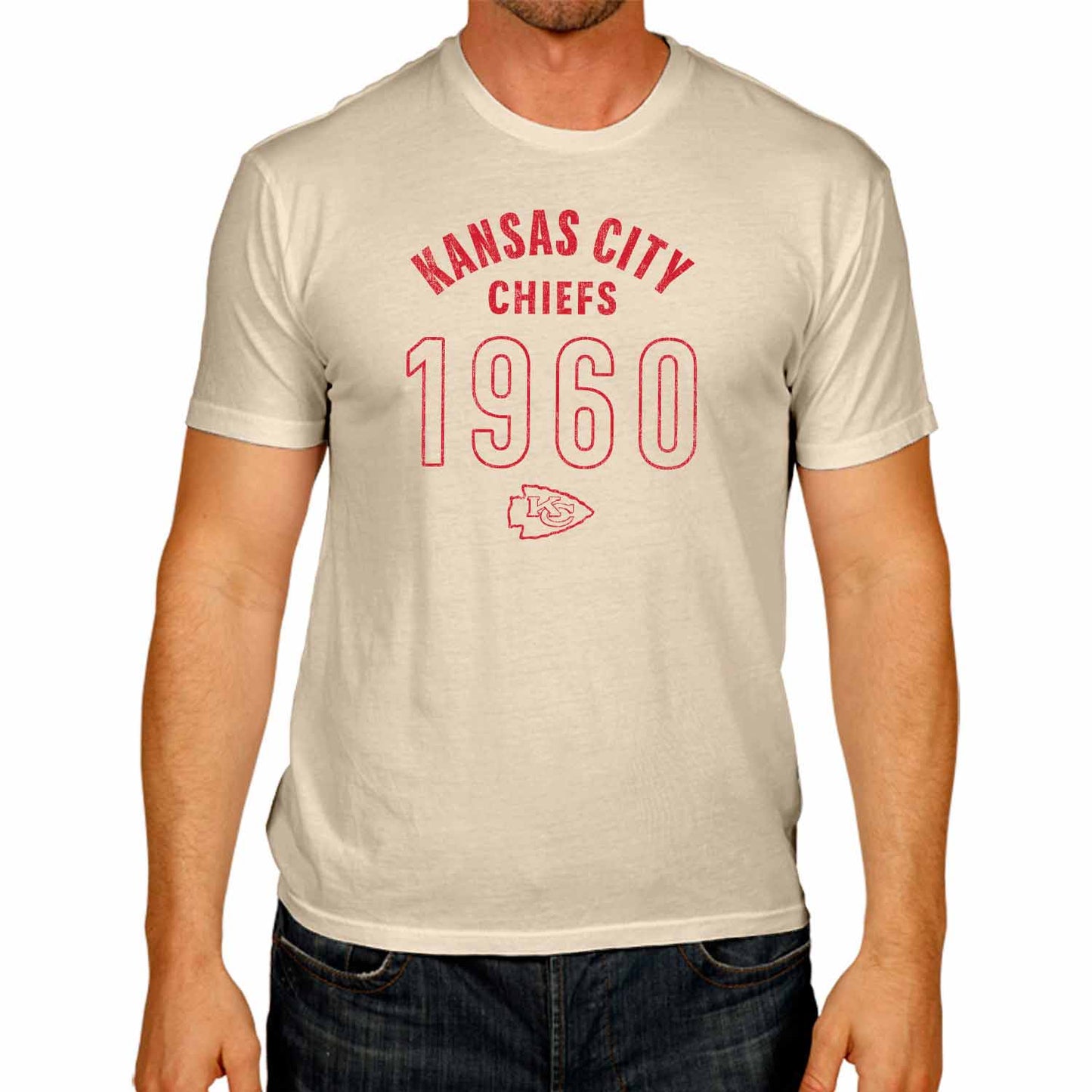 Kansas City Chiefs NFL Adult Big Date Tag-Less T-Shirt - Natural