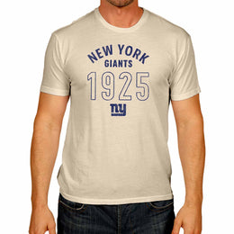New York Giants NFL Adult Big Date Tag-Less T-Shirt - Natural