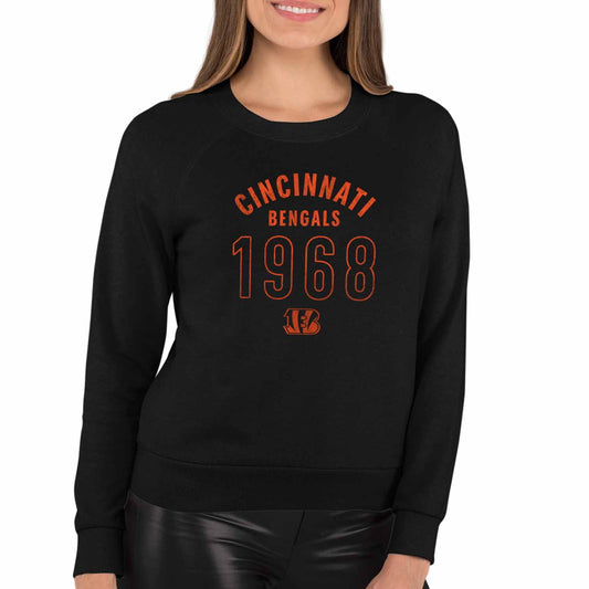 Cincinnati Bengals NFL Womens Big Date French Terry Slouchy Top - Black