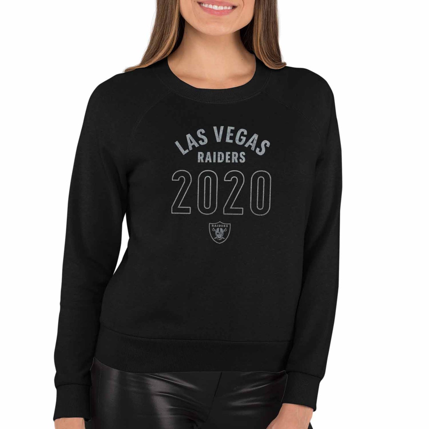 Las Vegas Raiders NFL Womens Big Date French Terry Slouchy Top - Black
