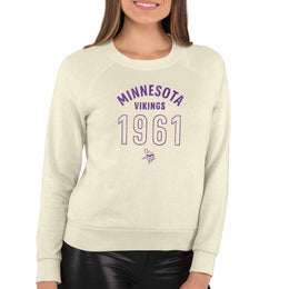 Minnesota Vikings NFL Womens Big Date French Terry Slouchy Top - Natural