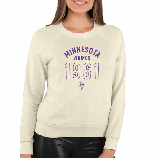 Minnesota Vikings NFL Womens Big Date French Terry Slouchy Top - Natural