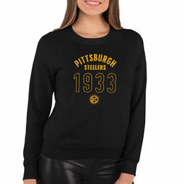 Pittsburgh Steelers NFL Womens Big Date French Terry Slouchy Top - Black