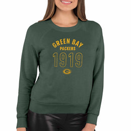Green Bay Packers NFL Womens Big Date French Terry Slouchy Top - Forest Green Heather