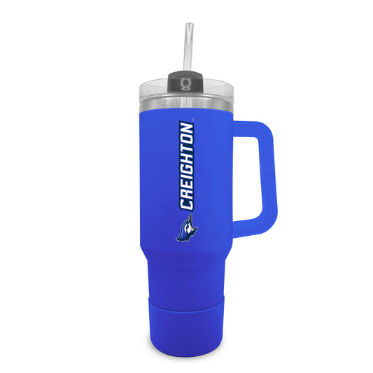 Creighton Bluejays  40 oz Tumbler with Handle and Straw - Royal