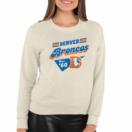 Denver Broncos NFL Womens Vintage Charm French Terry Slouchy Top - Birch