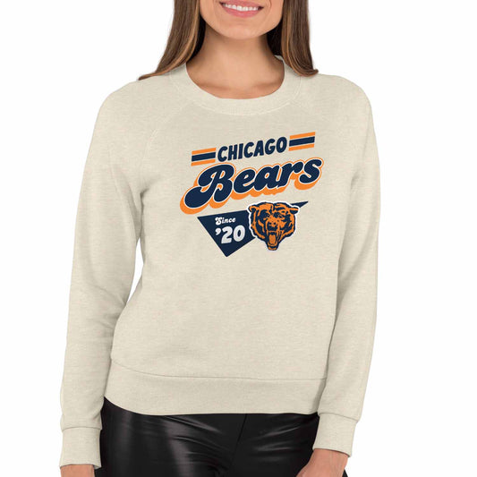 Chicago Bears NFL Womens Vintage Charm French Terry Slouchy Top - Birch