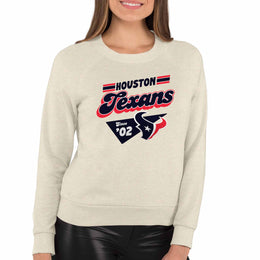 Houston Texans NFL Womens Vintage Charm French Terry Slouchy Top - Birch