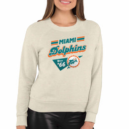 Miami Dolphins NFL Womens Vintage Charm French Terry Slouchy Top - Birch