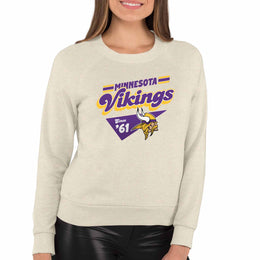 Minnesota Vikings NFL Womens Vintage Charm French Terry Slouchy Top - Birch