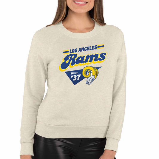 Los Angeles Rams NFL Womens Vintage Charm French Terry Slouchy Top - Birch