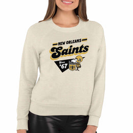 New Orleans Saints NFL Womens Vintage Charm French Terry Slouchy Top - Birch