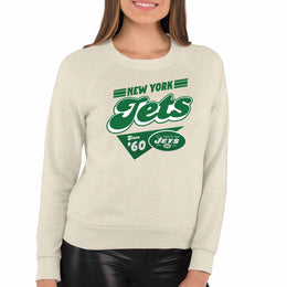 New York Jets NFL Womens Vintage Charm French Terry Slouchy Top - Birch