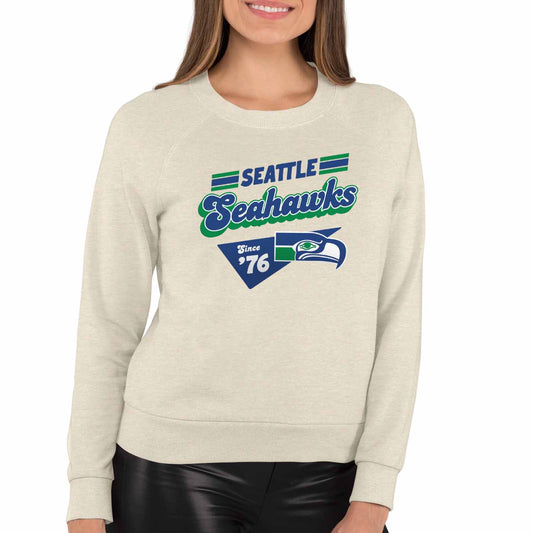 Seattle Seahawks NFL Womens Vintage Charm French Terry Slouchy Top - Birch