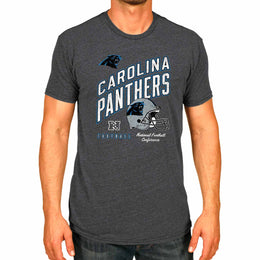 Carolina Panthers NFL Adult Distressed Helmet Tag-Less T-Shirt - Heather Charcoal