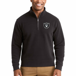 Las Vegas Raiders NFL Adult Unisex Team Logo Quarter Zip Pullover Sweatshirt - Black