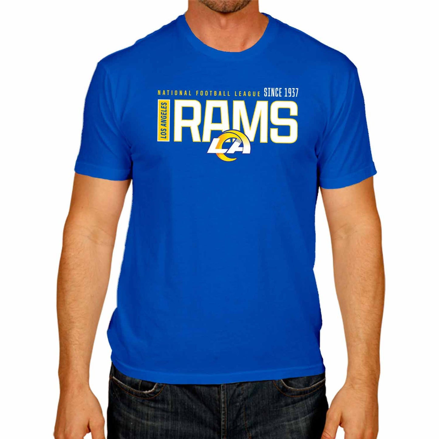 Los Angeles Rams NFL Adult Modern Endzone Tag-Less T-Shirt - Royal