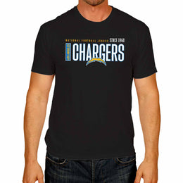 Los Angeles Chargers NFL Adult Modern Endzone Tag-Less T-Shirt - Black
