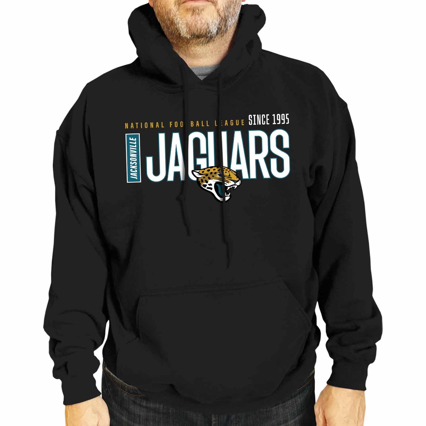 Jacksonville Jaguars NFL Adult Unisex Modern Endzone Soft Fleece Hooded Sweatshirt - Black