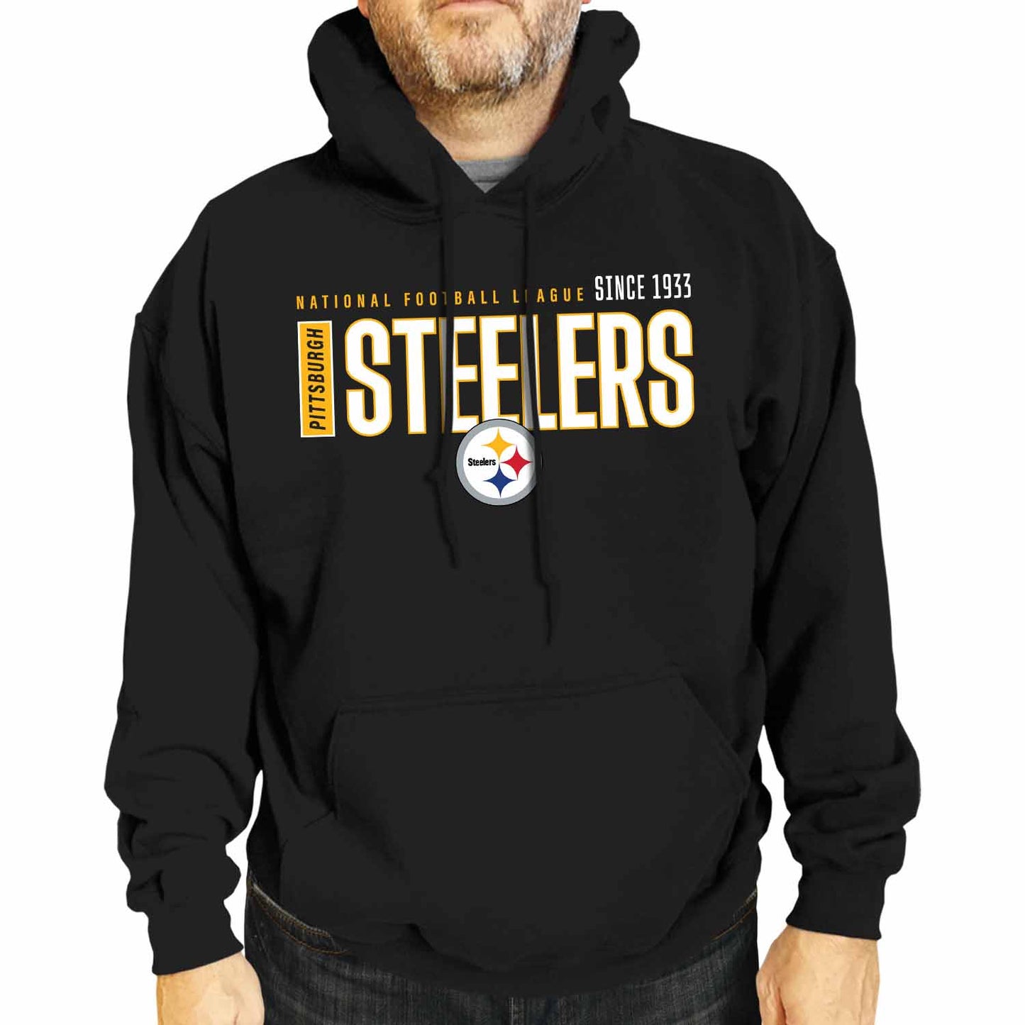 Pittsburgh Steelers NFL Adult Unisex Modern Endzone Soft Fleece Hooded Sweatshirt - Black