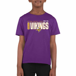 Minnesota Vikings NFL Youth Modern Endzone Football T-Shirt Unisex Tag Free Comfortable - Purple