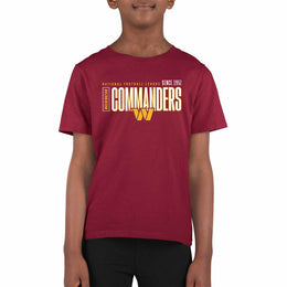 Washington Commanders NFL Youth Modern Endzone Football T-Shirt Unisex Tag Free Comfortable - Garnet
