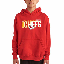 Kansas City Chiefs NFL Youth Modern Endzone Football Fleece Hooded Sweatshirt - Red