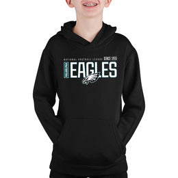 Philadelphia Eagles NFL Youth Modern Endzone Football Fleece Hooded Sweatshirt - Black