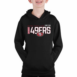San Francisco 49ers NFL Youth Modern Endzone Football Fleece Hooded Sweatshirt - Black