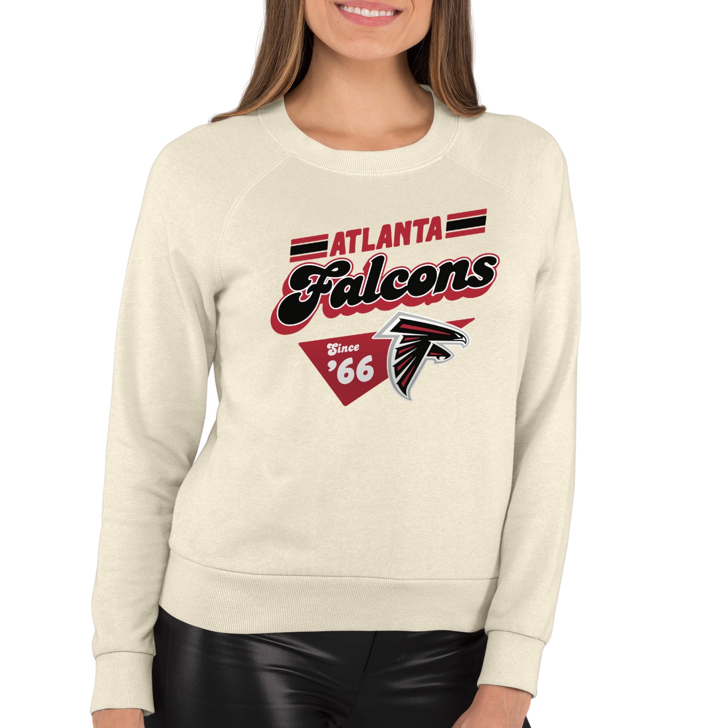 Atlanta Falcons NFL Womens Vintage Charm French Terry Slouchy Top - Birch
