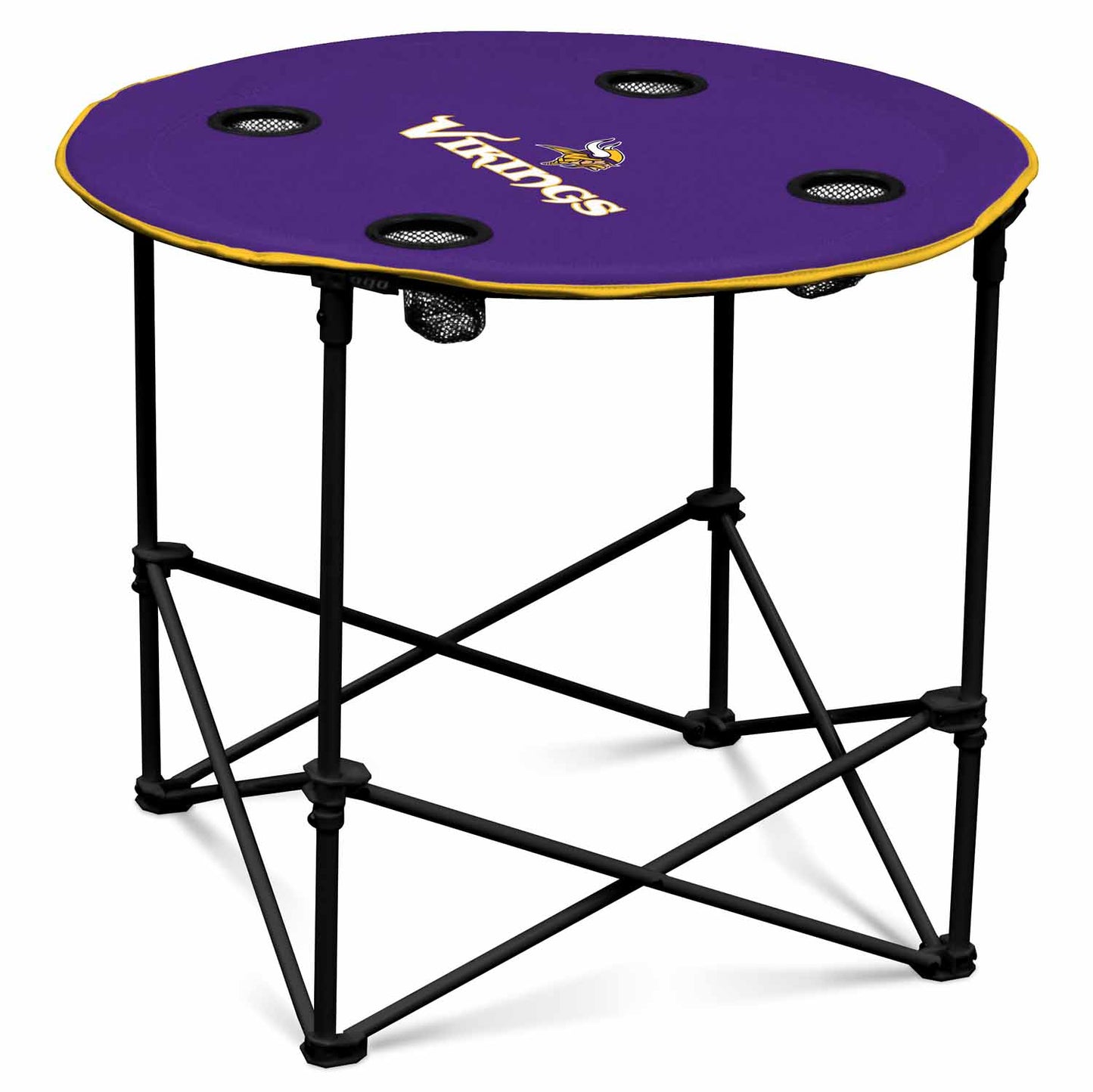 Minnesota Vikings NFL Portable Round Tailgate Table With Carrying Bag - Purple