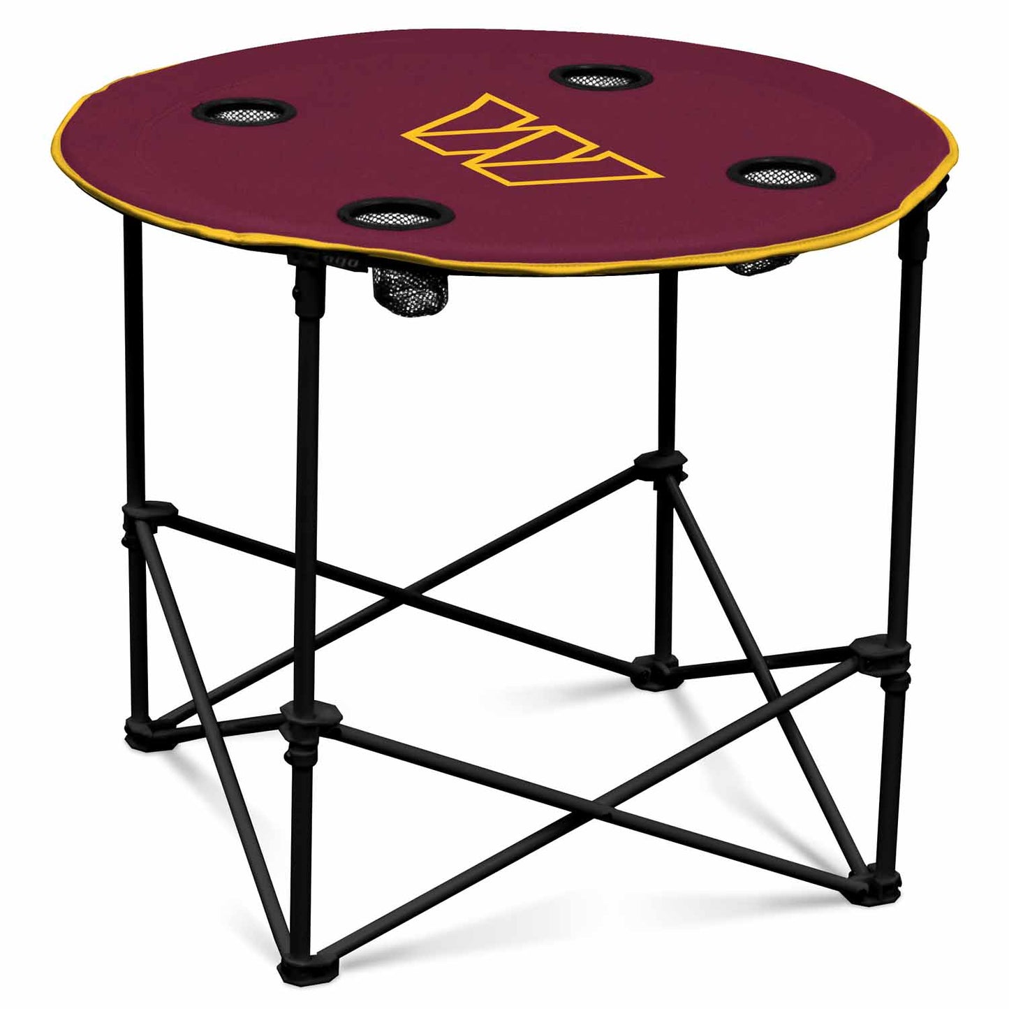 Washington Commanders NFL Portable Round Tailgate Table With Carrying Bag - Maroon